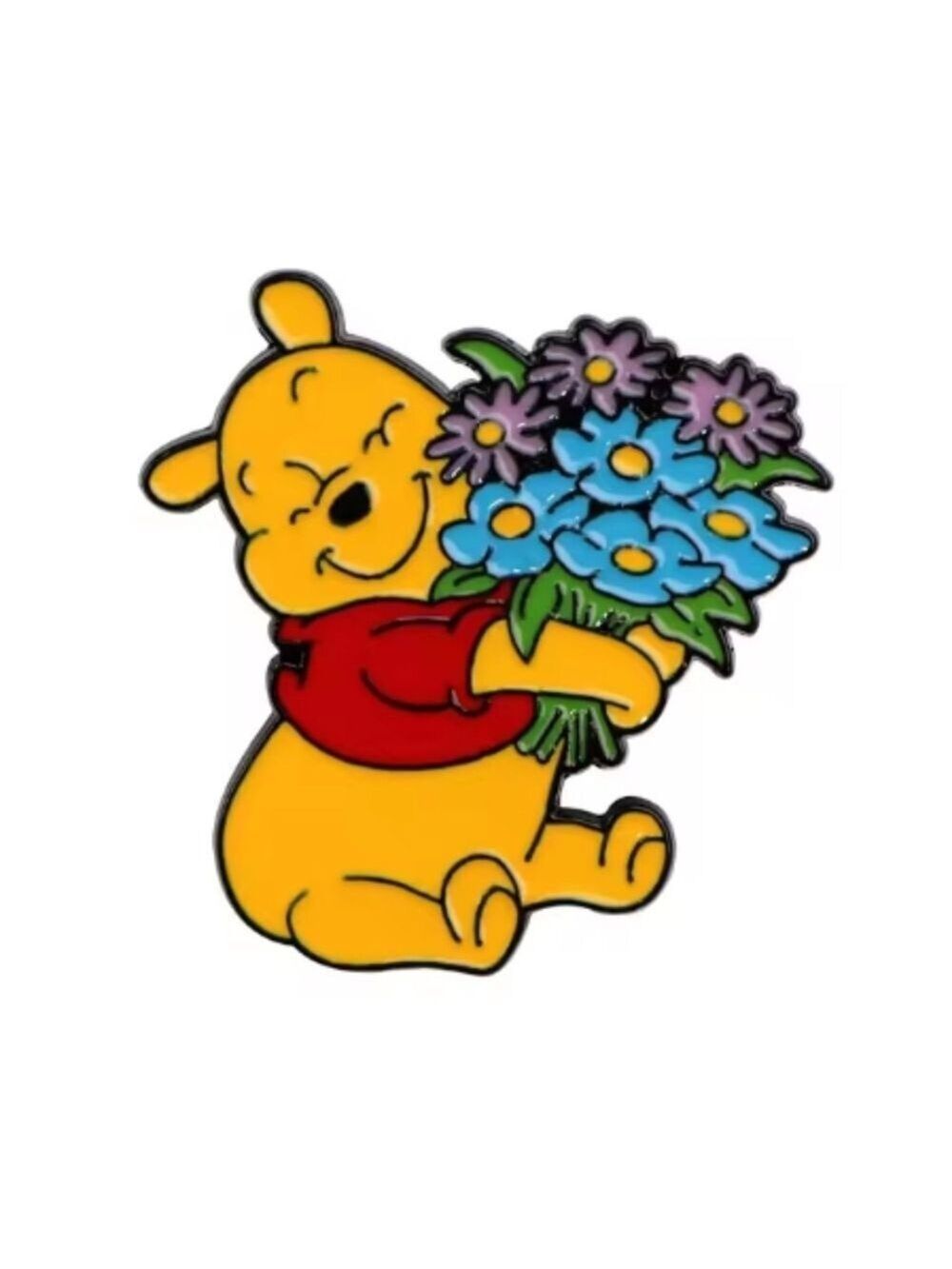 2/$10 Disney Weenie The Pooh Holding Flowers Enamel Pin NWT